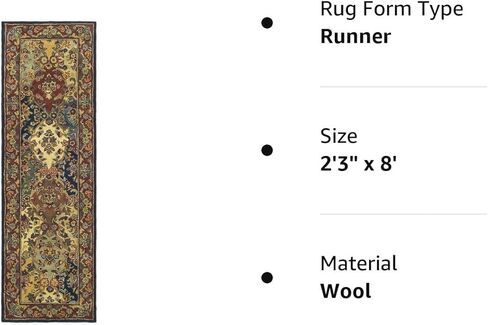 سجادة SAFAVIEH Heritage Collection - 2' x 3'، متعددة وبورجوندي، صوف شرقي تقليدي مصنوع يدويًا، مثالية للمناطق ذات حركة المرور العالية في المدخل، وغرفة المعيشة، وغرفة النوم (HG911A) in Saudi Arabia