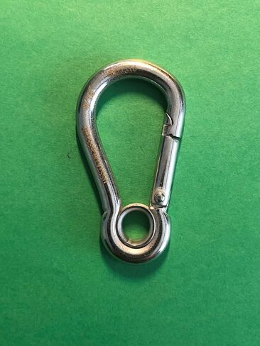 US Stainless 4 Pieces Stainless Steel 316 Spring Hook with Eyelet Carabiner 3/16" (5mm) Marine Grade in Saudi Arabia