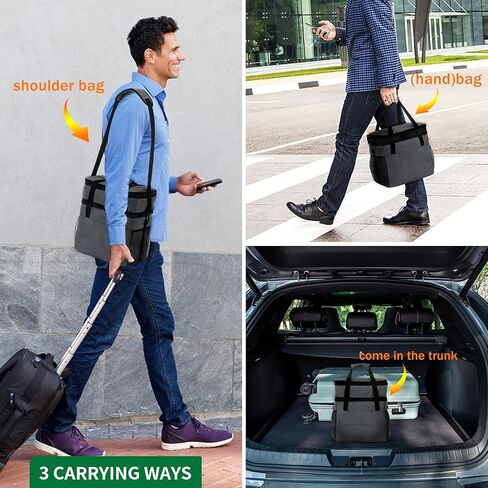 حقيبة تبريد 45 علبة للرجال والنساء، صندوق غداء معزول بطابقين كبير قابل للتوسيع سعة 32 لتر، حقيبة غداء تبريد مضادة للتسرب وقابلة لإعادة الاستخدام، مناسبة للتخييم/النزهة/رحلات الطريق، رمادي داكن in Kuwait