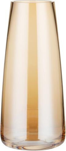 مزهرية زجاجية من سانكي للقطعة المركزية مزهرية زجاجية شفافة كريستالية حديثة لديكور المنزل والمكتب والزفاف (العنبر) in Kuwait