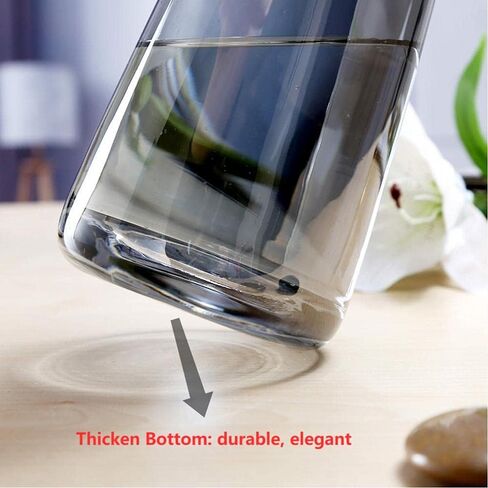 مزهرية زجاجية من سانكي للقطعة المركزية مزهرية زجاجية شفافة كريستالية حديثة لديكور المنزل والمكتب والزفاف (العنبر) in Kuwait