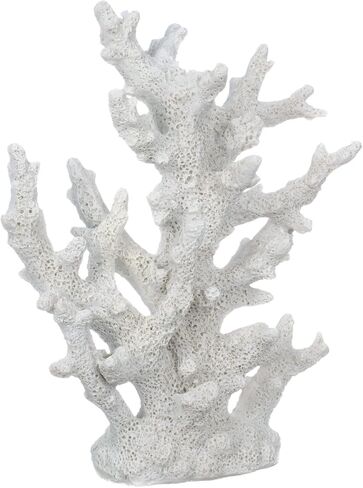 Decorative Sea Coral - 9.5x7.5x3.5" Coral Reef Decor - Small White Coral Decor for Beach House - White Coral Reef Decor - Decorative Coral Pieces - Sea Coral Decor - Perfect for Aquariums - Fish Tanks in Saudi Arabia