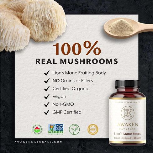 مكمل فطر عرف الأسد العضوي من Awaken Naturals in Saudi Arabia