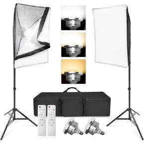 LimoStudio [2 Set] 20 x 28 inch Dimension Soft Box with Built-in Single Bulb Socket with 85 Watt Light Bulb, Photo Video Studio, AGG2557 in Kuwait