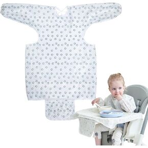 ليتل ديمسم مريلة رضاعة للاطفال الصغار مقاومة للماء باكمام طويلة للاطفال من الجنسين، مريلة تغطي كامل المرايل من عمر 6-36 شهر in Kuwait