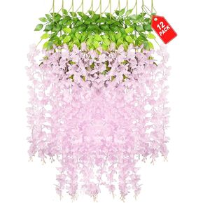 24Pack Royal Blue Wisteria Hanging Flowers, Royal Blue 3.77 Ft Fake Hanging Flowers, Royal Blue Artificial Wisteria Garland, Royal Blue Wisteria Flower Vines, Wisteria Backdrop, Wisteria Flowers Decor in Saudi Arabia