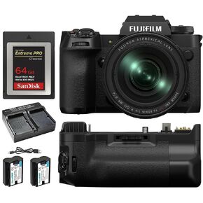 حزمة الكاميرا الرقمية Fujifilm X-H2، تتضمن: مقبض بطارية Fujifilm VG-XH الرأسي، وبطاقة ذاكرة SanDisk Extreme PRO CFexpress سعة 64 جيجابايت والمزيد (6 عناصر) (الجسم) in Saudi Arabia