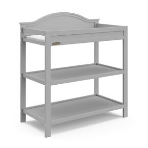 Graco Story Changing Table with Water-Resistant Pad, Driftwood | GREENGUARD Gold Certified Baby Changing Station with Safety Strap, 2 Open Shelves, Nursery Changing Table in Kuwait