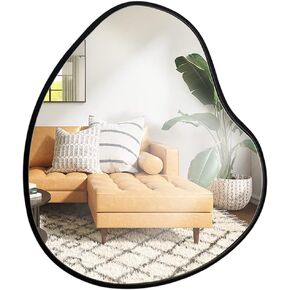 مرآة حائط غير منتظمة، مرآة حائط غير متماثلة، مرآة حائط تجريدية حديثة ديكور لغرفة المعيشة والحمام وغرفة النوم ومدخل 14 بوصة × 16 in Kuwait