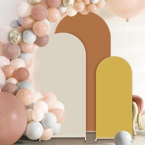 مجموعة VitalCozy مكونة من 3 أغطية لقوس الزفاف مقاس 4/5/6 أقدام من القماش بخلفية قوس مزدوجة من الألياف اللدنة المجهزة لإطار القوس بالون عيد ميلاد الطفل، الإطار غير متضمن (سلسلة خضراء)