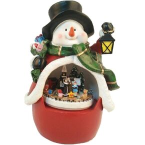 زينة لرجل الثلج بوليريسين مع قطار متحرك، ضوء ليد، موسيقية مع 8 ألحان للعب في الطاولة من البولي ريسين in Kuwait