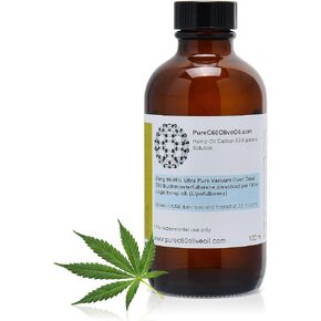 PureC60OliveOil C60 Organic Hemp Seed Oil 100ml / 3.4 Fl Oz - 99.95% Carbon 60 Solvent Free 80mg - Amber Glass Bottle - Food Grade - Carbon 60 Hemp Oil - from The Leading Global Producer in Kuwait