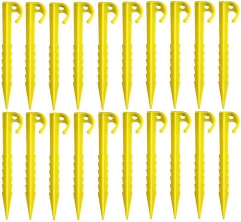 20 كومة بلاستيكية، أكوام خيمة شديدة التحمل، حواف مسننة، أكوام خيمة صفراء للمروج الخارجية والحديقة in Kuwait