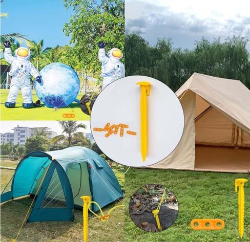 20 كومة بلاستيكية، أكوام خيمة شديدة التحمل، حواف مسننة، أكوام خيمة صفراء للمروج الخارجية والحديقة in Kuwait