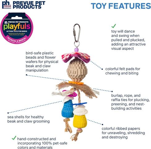 Prevue Pet Products لعبة شد الحبل الفيزيائية والعقلية للطيور 62615 in Saudi Arabia