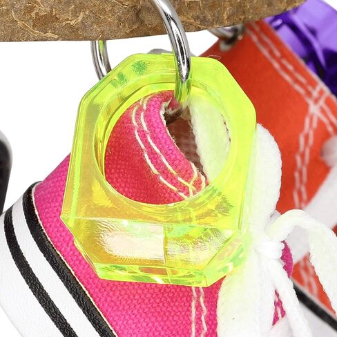 Bonka Bird Toys 1782 Duo Coco Sneaker 15" x 5.50", Large Parrot Tug Pull Forage Chew Cage Toy, Macaw, Amazon, African Grey, and Similar in Saudi Arabia