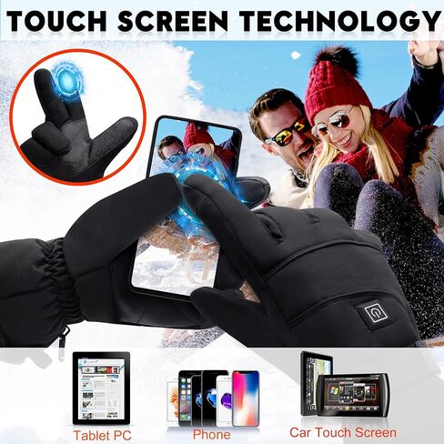 IFWATER Heated Gloves for Men Rechargeable Electric Battery Powered Heating Ski Gloves with 3 Levels Setting Touchscreen Waterproof Winter Thermal Gloves for Outdoor Indoor Gloves Hand Warmers in Saudi Arabia