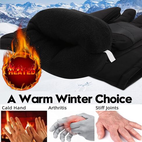 IFWATER Heated Gloves for Men Rechargeable Electric Battery Powered Heating Ski Gloves with 3 Levels Setting Touchscreen Waterproof Winter Thermal Gloves for Outdoor Indoor Gloves Hand Warmers in Saudi Arabia