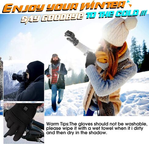IFWATER Heated Gloves for Men Rechargeable Electric Battery Powered Heating Ski Gloves with 3 Levels Setting Touchscreen Waterproof Winter Thermal Gloves for Outdoor Indoor Gloves Hand Warmers in Saudi Arabia
