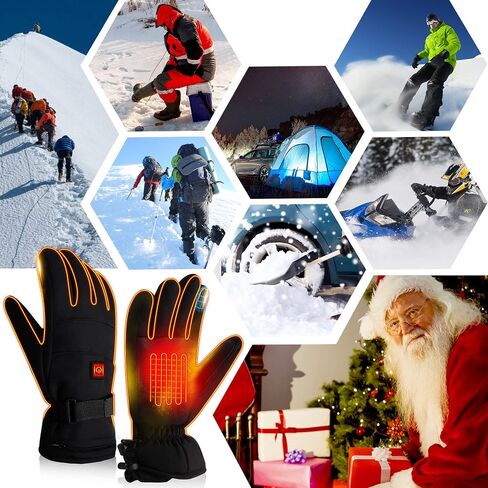 IFWATER Heated Gloves for Men Rechargeable Electric Battery Powered Heating Ski Gloves with 3 Levels Setting Touchscreen Waterproof Winter Thermal Gloves for Outdoor Indoor Gloves Hand Warmers in Saudi Arabia