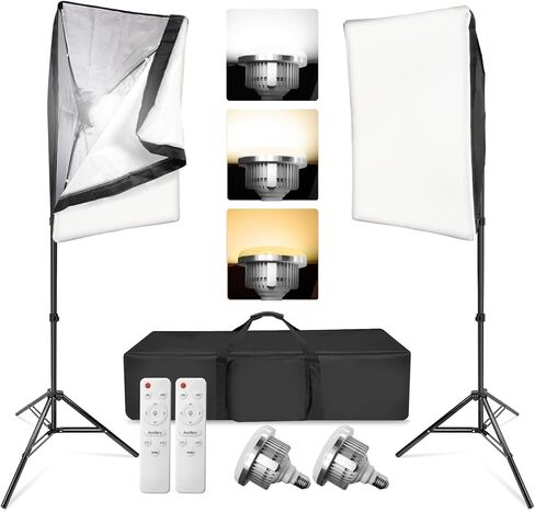 LimoStudio [2 Set] 20 x 28 inch Dimension Soft Box with Built-in Single Bulb Socket with 85 Watt Light Bulb, Photo Video Studio, AGG2557 in Kuwait