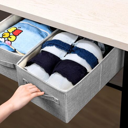 سلة تخزين قماشية قابلة للطي من KINGSUSLAY، صناديق تخزين وسلال لحشو هدايا عيد الميلاد، تخزين منزلي، مثالية للملابس، الحضانة، الألعاب، صناديق الخزانة (بيج-3 قطع، 16.15 × 10 × 6.5 بوصة) in Kuwait