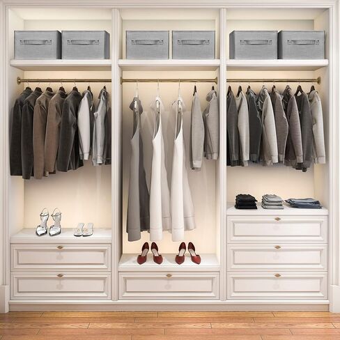 سلة تخزين قماشية قابلة للطي من KINGSUSLAY، صناديق تخزين وسلال لحشو هدايا عيد الميلاد، تخزين منزلي، مثالية للملابس، الحضانة، الألعاب، صناديق الخزانة (بيج-3 قطع، 16.15 × 10 × 6.5 بوصة) in Kuwait