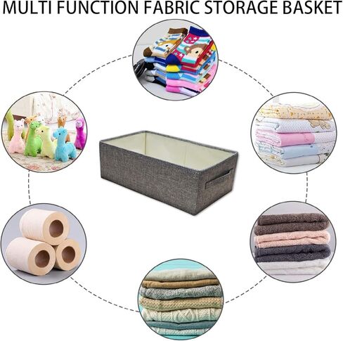 سلة تخزين قماشية قابلة للطي من KINGSUSLAY، صناديق تخزين وسلال لحشو هدايا عيد الميلاد، تخزين منزلي، مثالية للملابس، الحضانة، الألعاب، صناديق الخزانة (بيج-3 قطع، 16.15 × 10 × 6.5 بوصة) in Kuwait