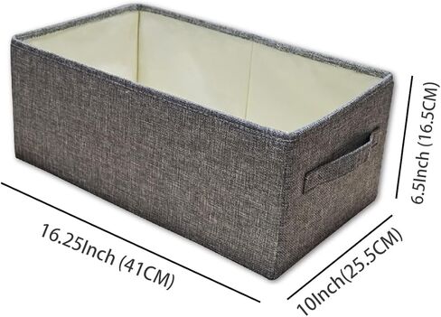 سلة تخزين قماشية قابلة للطي من KINGSUSLAY، صناديق تخزين وسلال لحشو هدايا عيد الميلاد، تخزين منزلي، مثالية للملابس، الحضانة، الألعاب، صناديق الخزانة (بيج-3 قطع، 16.15 × 10 × 6.5 بوصة) in Kuwait