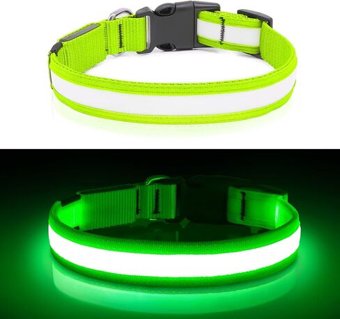 BiPawTi تضيء أطواق الكلاب - طوق كلب LED قابل لإعادة الشحن يتوهج في الظلام أطواق كلب - طوق كلب مضاء آمن لمشي الكلاب، والتخييم، والمشي لمسافات طويلة in Kuwait