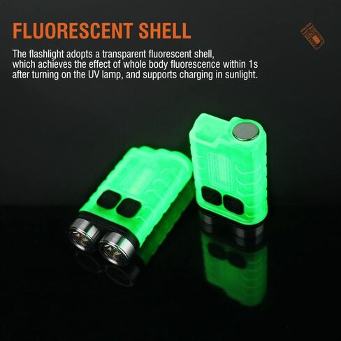 BORUIT V3 Small Powerful EDC Flashlight with Red UV Blue Light -Super Bright 900LM Rechargeable Mini Pocket LED Keychain Flash Light - 10 Mode, USB-C, IP65 Waterproof, Magnet, Black in Saudi Arabia