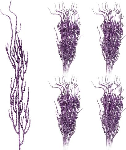 16 Pcs Artificial Curly Willow Branches Plants Decorative Brown Twig Stems Spray Tall for Vase DIY Crafts Wedding Floral Arrangement Home Decor(Black, Purple, Bronze, 30 Pcs) in Saudi Arabia