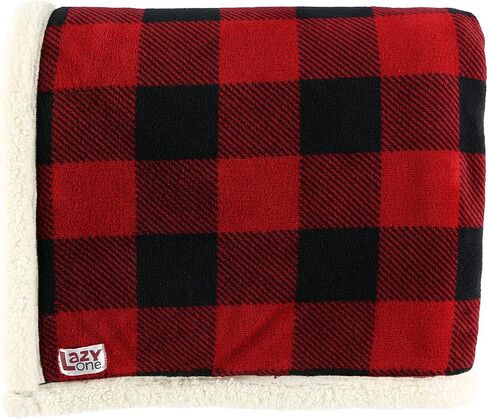 LazyOne Soft Polyester Sherpa Throw Blanket, Plaid and Animal Designs, One Size, Warm, Cozy (Bear Fair Isle) in Saudi Arabia