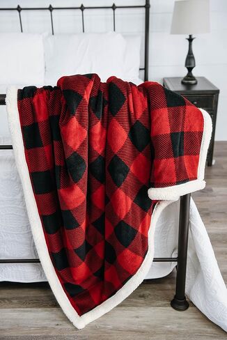 LazyOne Soft Polyester Sherpa Throw Blanket, Plaid and Animal Designs, One Size, Warm, Cozy (Bear Fair Isle) in Saudi Arabia
