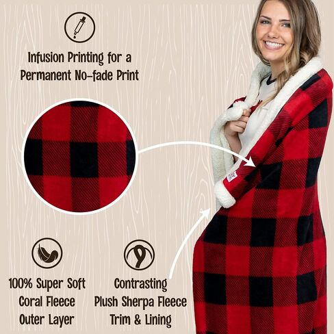LazyOne Soft Polyester Sherpa Throw Blanket, Plaid and Animal Designs, One Size, Warm, Cozy (Bear Fair Isle) in Saudi Arabia