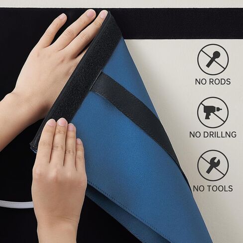 ستارة باب فرنسية شتوية معتمة بنسبة 100% - ستائر نافذة باب منزلقة معزولة حراريًا للخصوصية لباب الفناء والباب الأمامي وستارة جانبية مربوطة للظل، W26 x L69 بوصة، لوحة واحدة، أسود in Kuwait