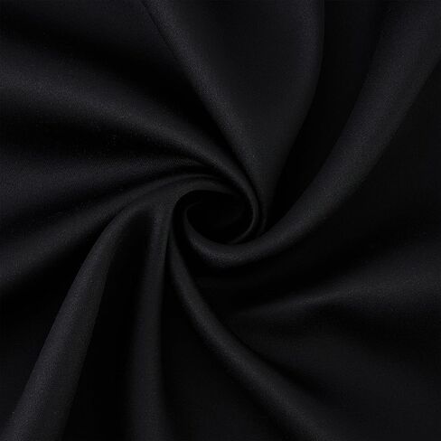 ستارة باب فرنسية شتوية معتمة بنسبة 100% - ستائر نافذة باب منزلقة معزولة حراريًا للخصوصية لباب الفناء والباب الأمامي وستارة جانبية مربوطة للظل، W26 x L69 بوصة، لوحة واحدة، أسود in Kuwait