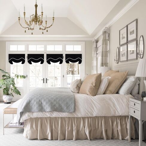 ستارة باب فرنسية شتوية معتمة بنسبة 100% - ستائر نافذة باب منزلقة معزولة حراريًا للخصوصية لباب الفناء والباب الأمامي وستارة جانبية مربوطة للظل، W26 x L69 بوصة، لوحة واحدة، أسود in Kuwait