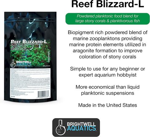 Brightwell Aquatics Reef Blizzard L - Powder Planktonic Food Blend to Feed Large Stony Corals & Planktivorous Fish in Saudi Arabia