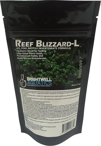 Brightwell Aquatics Reef Blizzard L - Powder Planktonic Food Blend to Feed Large Stony Corals & Planktivorous Fish in Saudi Arabia