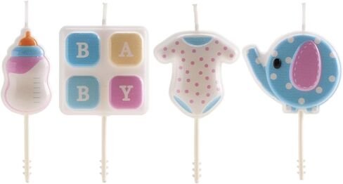 dekora - Set of 3D Baby Birthday Candles for Children's Cakes - Original Birthday Candle Children - Pack of 4 in Kuwait