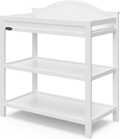 Graco Clara Changing Table (Espresso) - GREENGUARD Gold Ceritifed, Includes Bonus Water-Resistant Changing Table Pad with Safety Strap, 2 Open Shelves in Kuwait