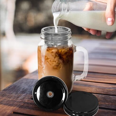 LonXFan Mason Jar Cold Brew Coffee Maker, Iced Cold Brew Coffee Maker With Metal Drinking Lid - Heavy Duty Glass Jar Coffee Brewer with Premium Mesh Filter & 750ML/25OZ in Kuwait