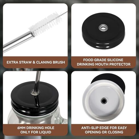 LonXFan Mason Jar Cold Brew Coffee Maker, Iced Cold Brew Coffee Maker With Metal Drinking Lid - Heavy Duty Glass Jar Coffee Brewer with Premium Mesh Filter & 750ML/25OZ in Kuwait