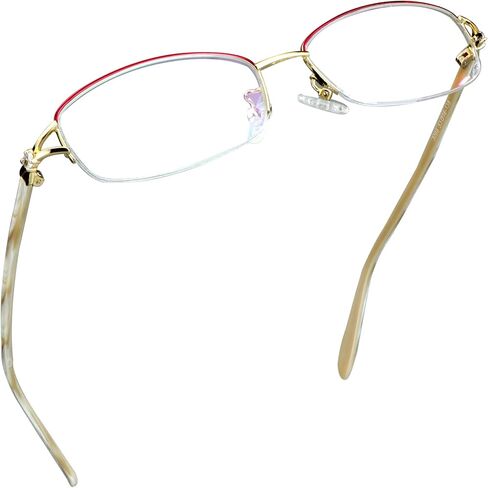 LifeArt Alloy Semi-Rimless Reading Glasses,Blue Light Blocking Glasses, Anti Eyestrain, Computer Gaming Glasses, TV Glasses for Women Men, Anti Glare (Purple, 2.75 Magnification) in Saudi Arabia