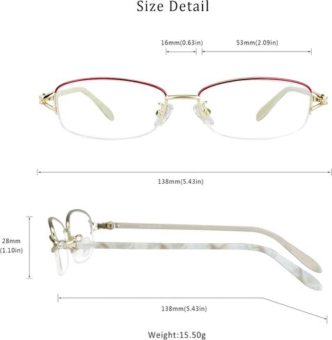 LifeArt Alloy Semi-Rimless Reading Glasses,Blue Light Blocking Glasses, Anti Eyestrain, Computer Gaming Glasses, TV Glasses for Women Men, Anti Glare (Purple, 2.75 Magnification) in Saudi Arabia