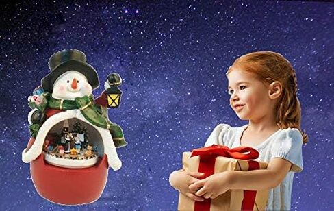 زينة لرجل الثلج بوليريسين مع قطار متحرك، ضوء ليد، موسيقية مع 8 ألحان للعب في الطاولة من البولي ريسين in Kuwait