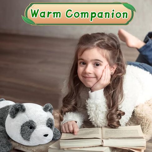 prewplam الحيوان المحشو المرجح، 1.6 رطل 16 "الباندا المرجحة القطيفة، لينة الحيوان المحشو المرجح للقلق، kawaii الباندا الرمادية الحيوان المرجحة المعانقة وسادة هدية للأطفال والكبار in Kuwait