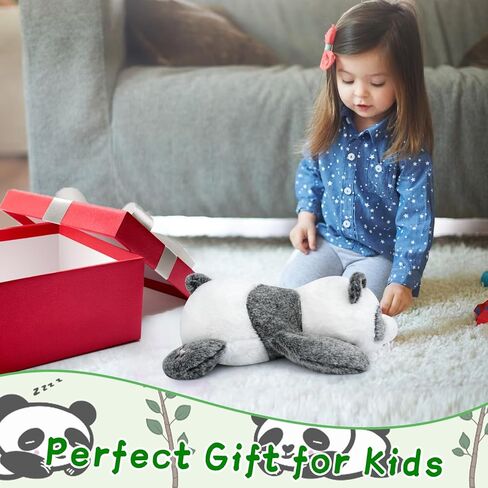 prewplam الحيوان المحشو المرجح، 1.6 رطل 16 "الباندا المرجحة القطيفة، لينة الحيوان المحشو المرجح للقلق، kawaii الباندا الرمادية الحيوان المرجحة المعانقة وسادة هدية للأطفال والكبار in Kuwait