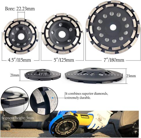 Raizi 5 inch Universal Surface Grinding Dust Shroud Hand Angle Grinder+5 inch Diamond Grinding Cup Wheel in Kuwait